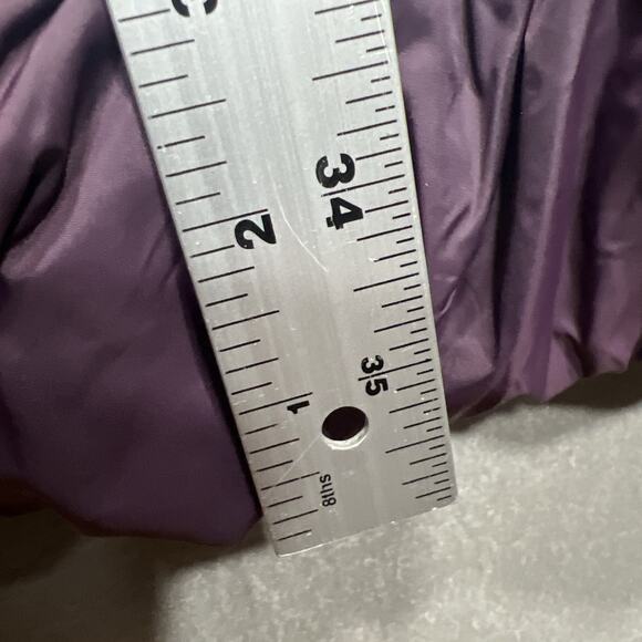 Tahari Down Puffer Coat Shawl Collar Quilted Zipper & Snap Purple Size M (READ) - Picture 12 of 12